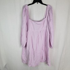 J Crew Womens XL Square Neck Soft Guaze Cotton Baby Doll Lavender Purple Dress