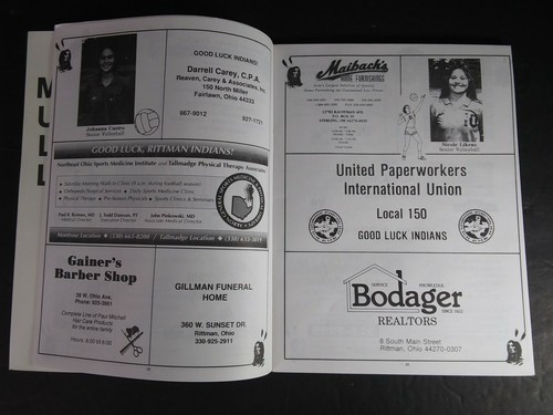 Vtg 1996 Rittman " Fighting Indians" Football Sports Yearbook Media Guide Ohio - Picture 5 of 8