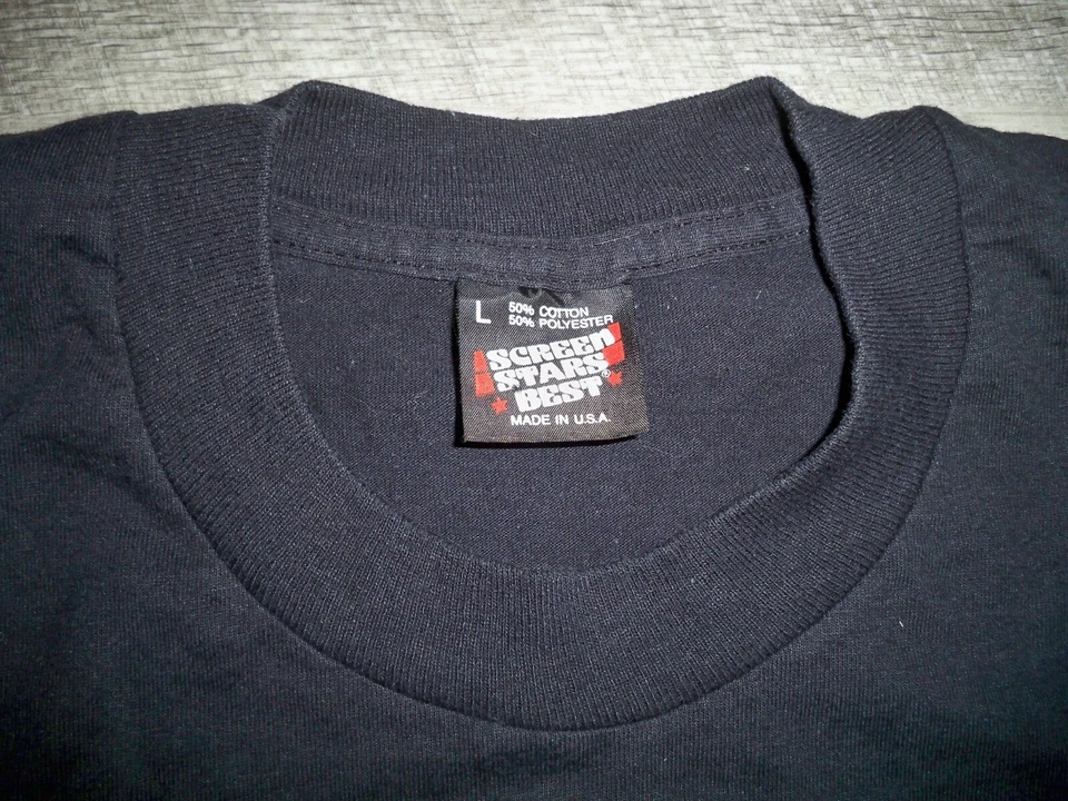 Vintage Screen Stars Tombstone Az Cowboy Western Black Tee Tshirt Sz Large 80s - Image 4 of 4