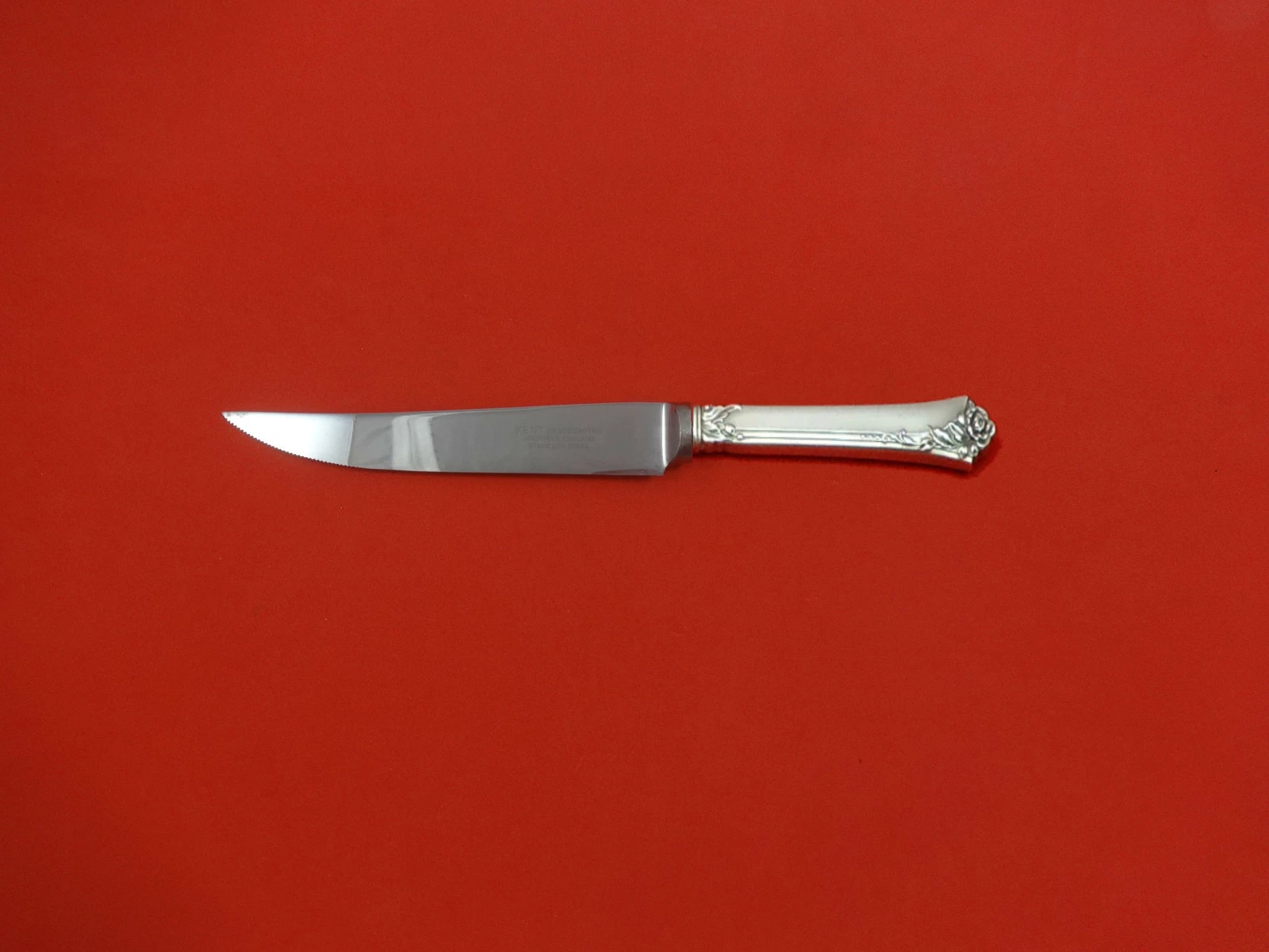 Damask Rose by Oneida Sterling Silver Steak Knife 8 1/2" HHWS Serrated Custom