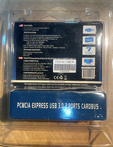 Sabrent PCMCIA Express USB 3.0 2 Ports CardBus - Picture 2 of 8