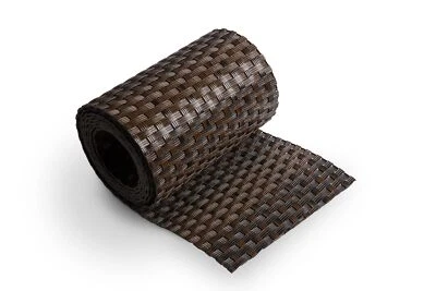 Strisce per recinzione polyrattan marrone 255x0,4x19 cm doppia asta strisce oscuranti