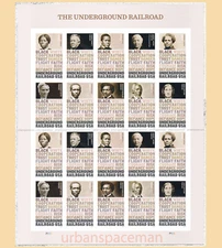 5834a-5843a 5843c Underground Railroad Imperf Pane of 20 NDC