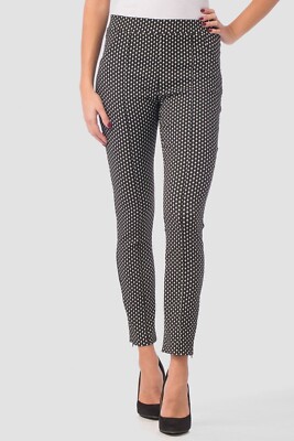 JOSEPH RIBKOFF $155 Stretch Pull On Diamond Print Zip Ankle Pants Size 8