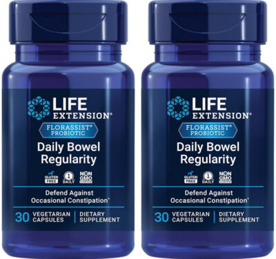 FLORASSIST PROBIOTIC DAILY BOWEL REGULARITY CONSTIPATION 60 Caps LIFE EXTENSION