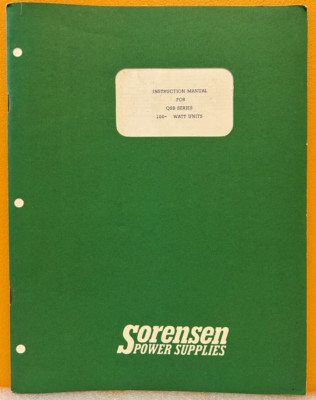 Sorensen 14-6309 1967 QRS Series 100-Watt Units Instruction Manual.