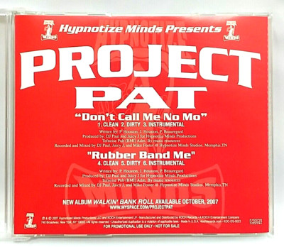 (CD) Project Pat ‎– Don't Call Me No Mo / Rubber Band Me, Promo, KOC-DS ...