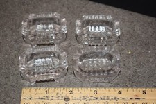 Vintage Clear Glass EAPG Footed 4PC Lot Open Salt Bowls Dips