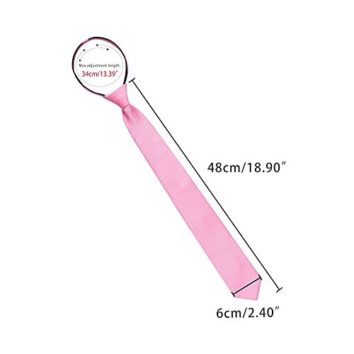 Corbatas con cremallera ajustables para hombre talla única rosa - Imagen 2 de 6