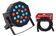 Rockville RockPAR50 LED RGB Compact Par Can DJ/Club DMX Wash Light Cable