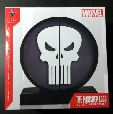 Marvel The Punisher Logo Bookends Gentle Giant Statue # 1378 of 3000 NEW + BONUS