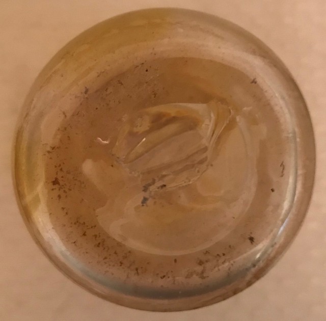 Vintage MidCentury Yellow Leopard Spot Blown Glass Pontil Mark Vase 5