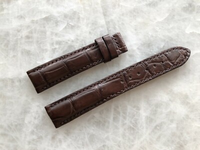 18mm/16mm Brown Alligator Crocodile Embossed Leather Watch Strap Band