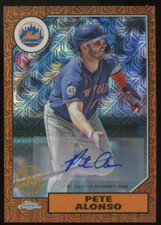 2022 Topps 1987 Silver Pack Chrome Autograph Orange Refractor Pete Alonso #5/25