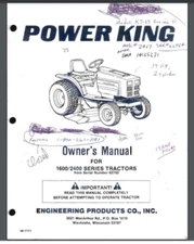 Power King 1600 2400 Lawn Tractor 1985 Owners Manual 43 pages