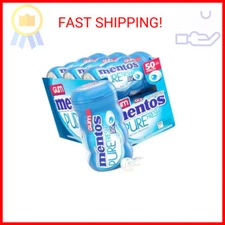 Mentos Pure Fresh Sugar-Free Chewing Gum with Xylitol, Fresh Mint, 50 Piece Bott