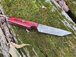 Mini Fixed Blade Pocket Knife With Leather Case Tanto Knife