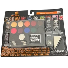Halloween Face Paint Makeup Kit with Mixing Pallet Fake Blood Cream Grease