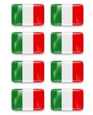 8x 3D Gel Aufkleber Italien 3cmx2cm Flagge Fahne Italy Flag Stickers Italia