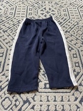 Vintage 90s 2000s Baby Boys Disney Navy Blue White Striped Sweatpants. Size 24m