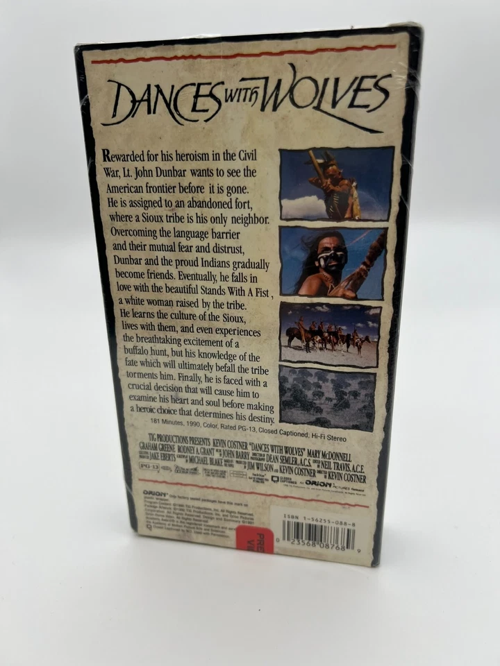 Dances with Wolves VHS (1991) Factory-Sealed Orion Home Video, Watermark, Rare - Image 2 of 4