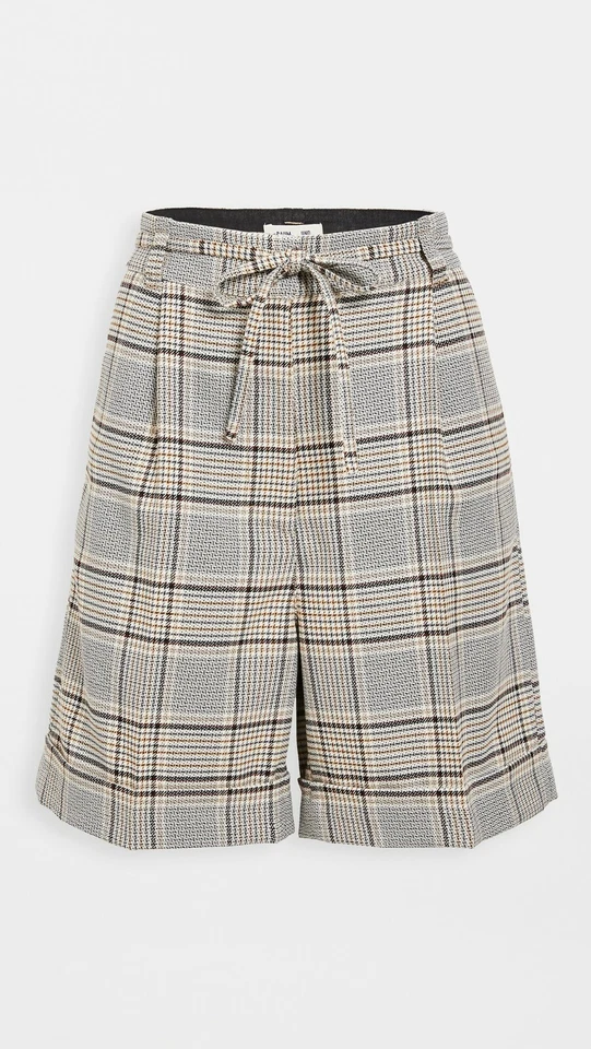 Shorts xadrez cintura alta autêntico novo com etiquetas Baum und horsegarten Nouga Glen 8 EUA/38 UE