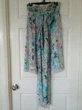 LEONA EDMISTON Strapless Turquoise Flowy Formal Evening Dress Size 8 C50