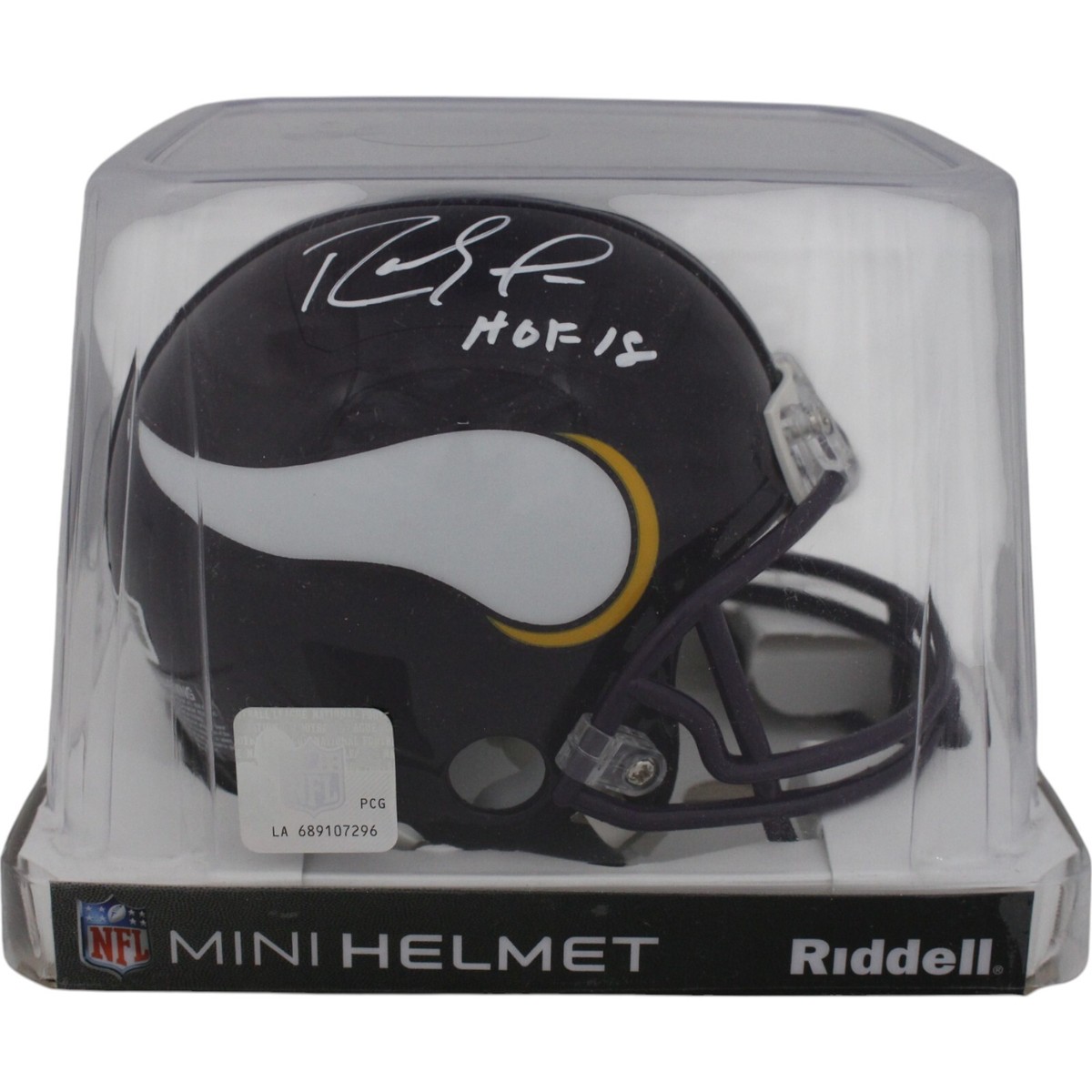 Rand Moss Signed Minnesota Vikings VSR4 Tb 83-01 Mini Helmet