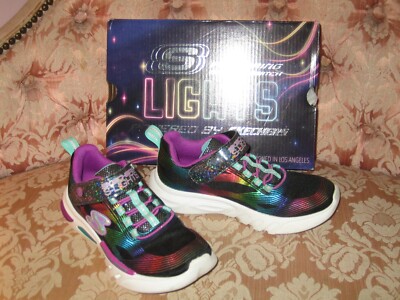 ''Lights'' Sketchers Light-Up Sneaker für Mädchen/Jungen/Kinder - Größe UK 10,5 mit Karton