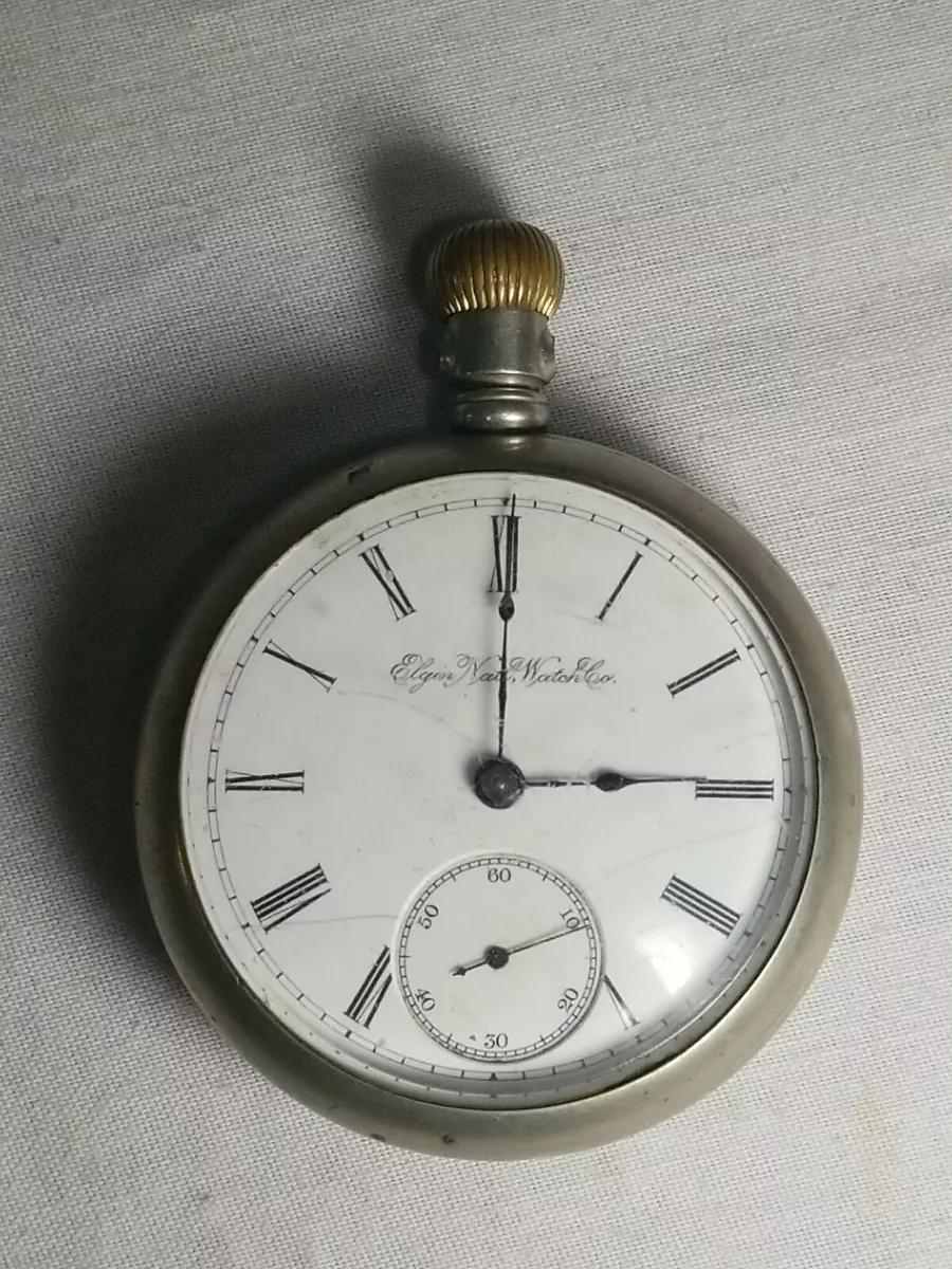 1893 POCKET WATCH ELGIN NATIONAL WATCH CO. 7 JEWEL 18S MOVEMENT SILVERODE CASE