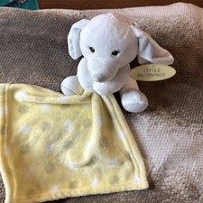 Little Beginnings Puppy Dog Lovey Plush White Yellow Gray Baby Security Blanket