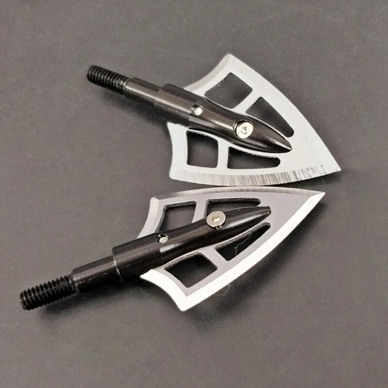 Archery Hunting Arrowheads 100gr Broadheads Sharp Blade Tips Bow Arrow Hunting - Image 3 of 4