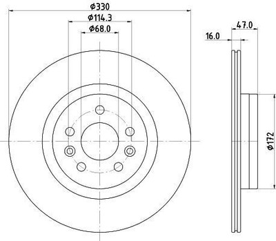 2X Mintex MDC3220C Rear Brake Discs 330mm Vented Fits Renault Austral Espace