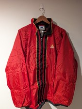 Vintage 90s Adidas Embroidered Logo Red Black Stripe Windbreaker Jacket Medium