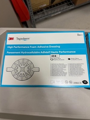 Tegaderm Foam Adhesive Dressing, 4'' X 4.5'', Sterile, 3M 90611 - 10/Box - NEW
