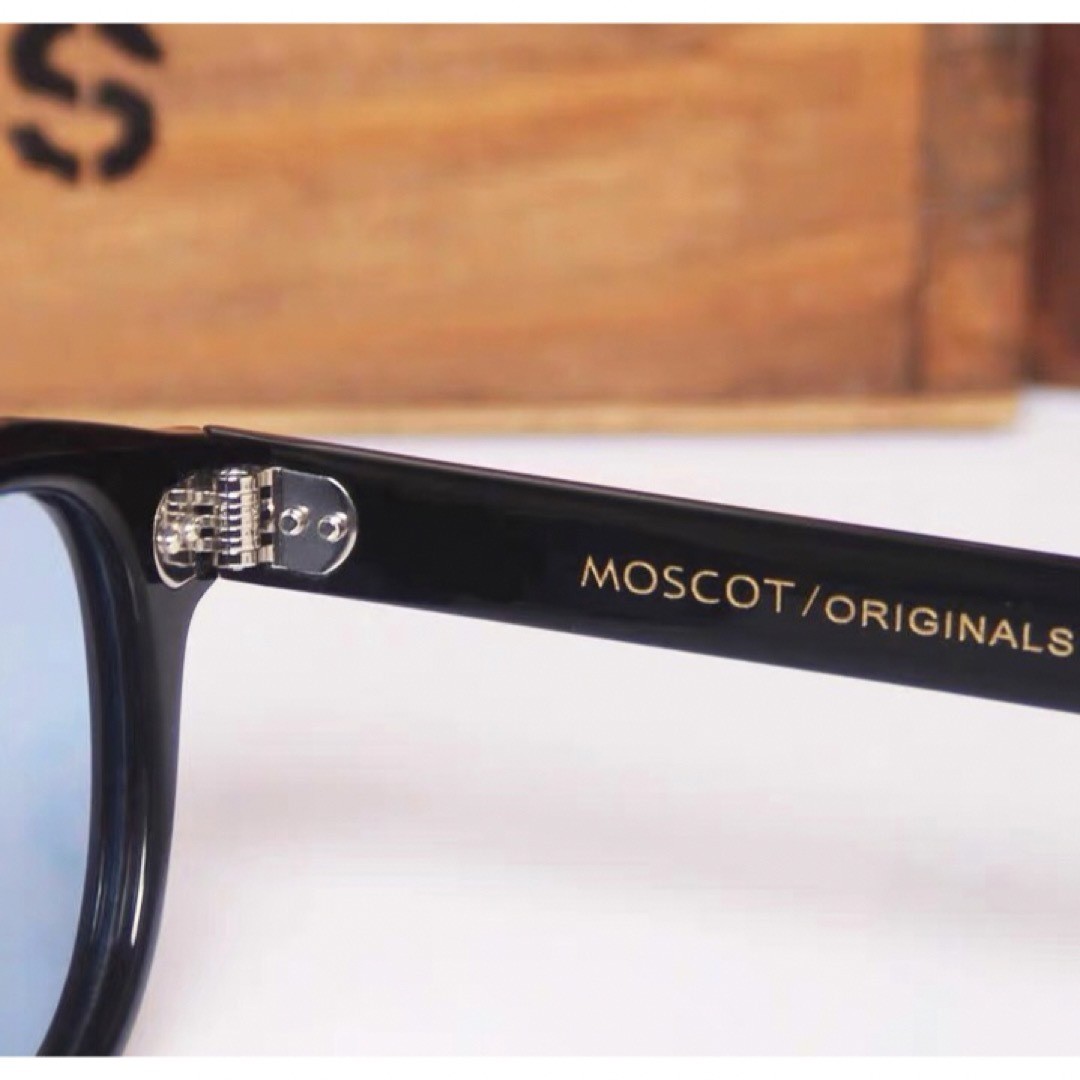 MOSCOT LEMTOSH Sunglasses Frames 46 Black Frame Blue Lens W/Case