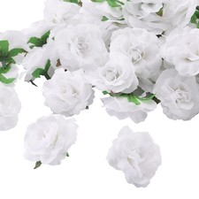 100 Pcs Mini White Roses Artificial Flowers Bulk, 1.9" Small Silk Fake Roses ...