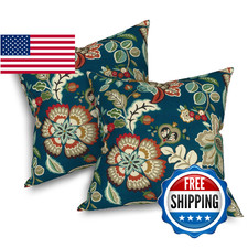 Melody Elephant Outdoor 20x20 Inch Throw Pillows with Inners, Square Pillows Dec