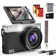 2025 New 4K Digital for Photography and Vlogging, 64MP  2.88" 180  Flip Scre...