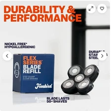 FlexSeries Head Shaver Blade Refills-5-Head Rotary Waterproof Replacement Blades