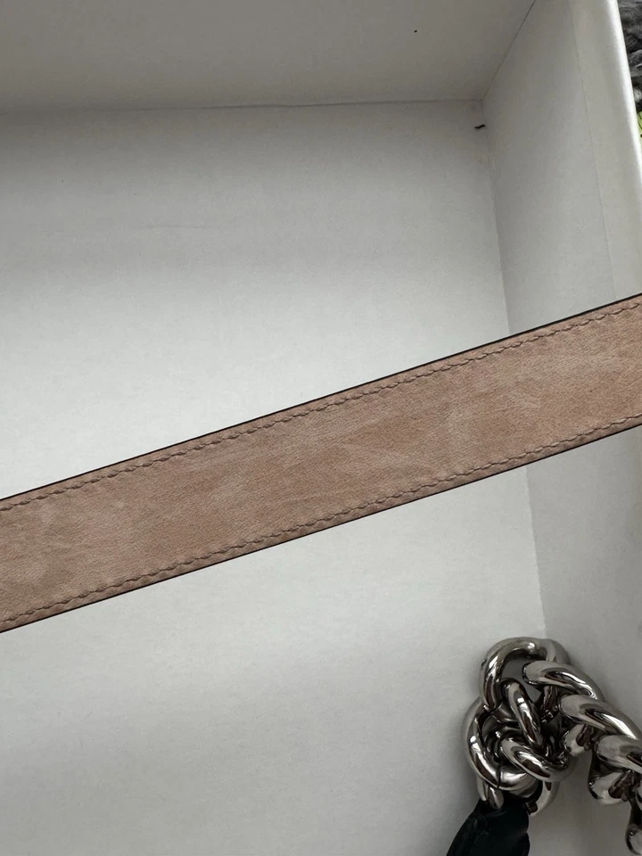 Mcqueen black leather double belt with chain strap, 34in long, 86cm, NWOT - Image 4 of 4