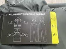 Navis Marine Rain Suit Heavy Duty Waterproof Bib Pants Jacket Combo Size L Green