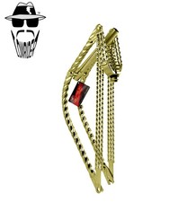 ORIGINAL LOWRIDER 26" Bent 1" DROPDOWN Triple Square Twisted GOLD Deluxe Fork.