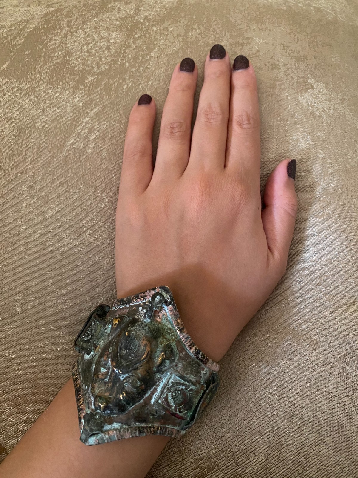 Goddess Sekhmet Vintage Protection Bracelet made in Egypt , Rare Antique Jewlery