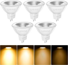Linkind MR16 LED Dimmable GU5.3 Light Bulb Ceiling  Spotlights 2 Pin Warm White