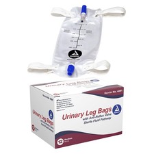 Dynarex Urinary Leg Bag, for Use with Catheter, has a 600 ml/20 Ounce, White