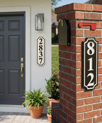 5.25 x16   Stone Home Street Address Number Plaque Outdoor Stone Mailbox Sign