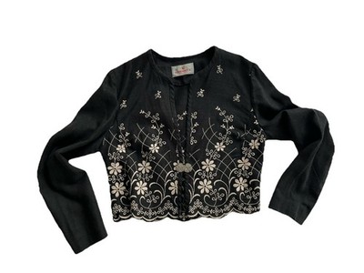 Steinbock Trachten Janker Blazer Jacke Größe 40 Schwarz Leinen