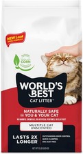 WORLD'S BEST CAT LITTER Multiple Cat Unscented, 15-Pounds - Natural 15lb, Red