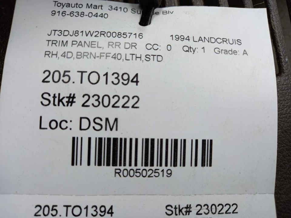 Llanta pilar derecho pasajero trasero toyota land cruiser 94 Foto 3 de 4